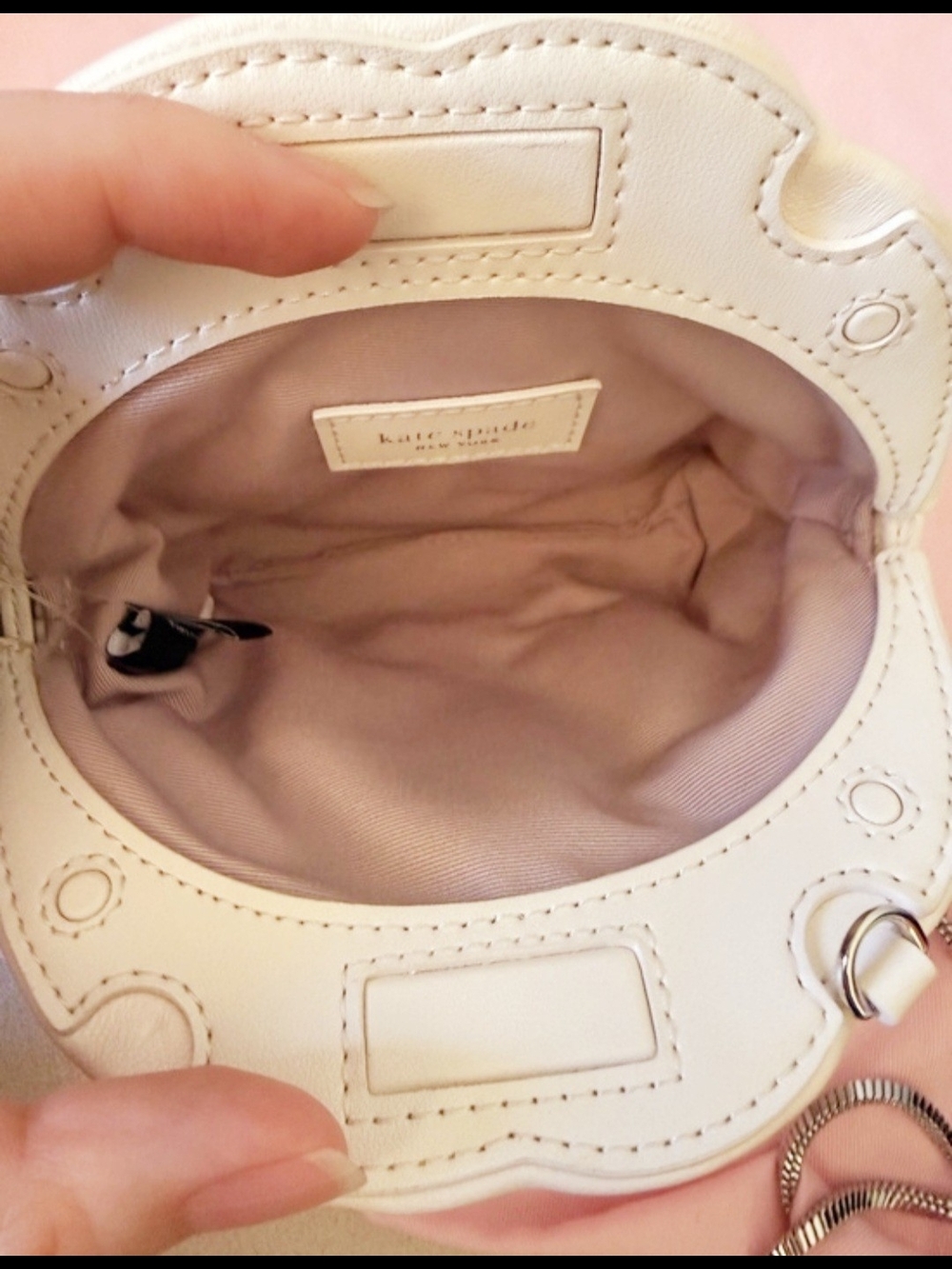 kate spade cream quilted crossbody with crystal studs - Picture 5 of 7